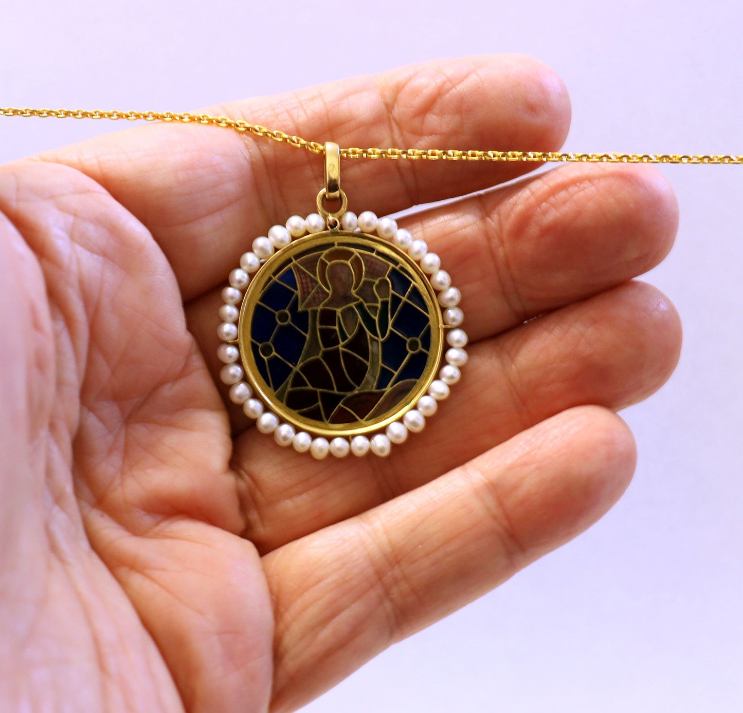 SPECIAL for J.C: Plique à Jour Vitrail medal Reims Cathedral