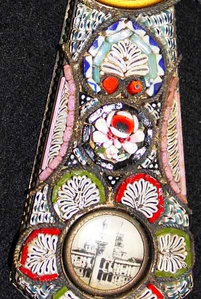 Vintage Papal micro mosaic cross - crucifix PAUL VI , 1975, Rare