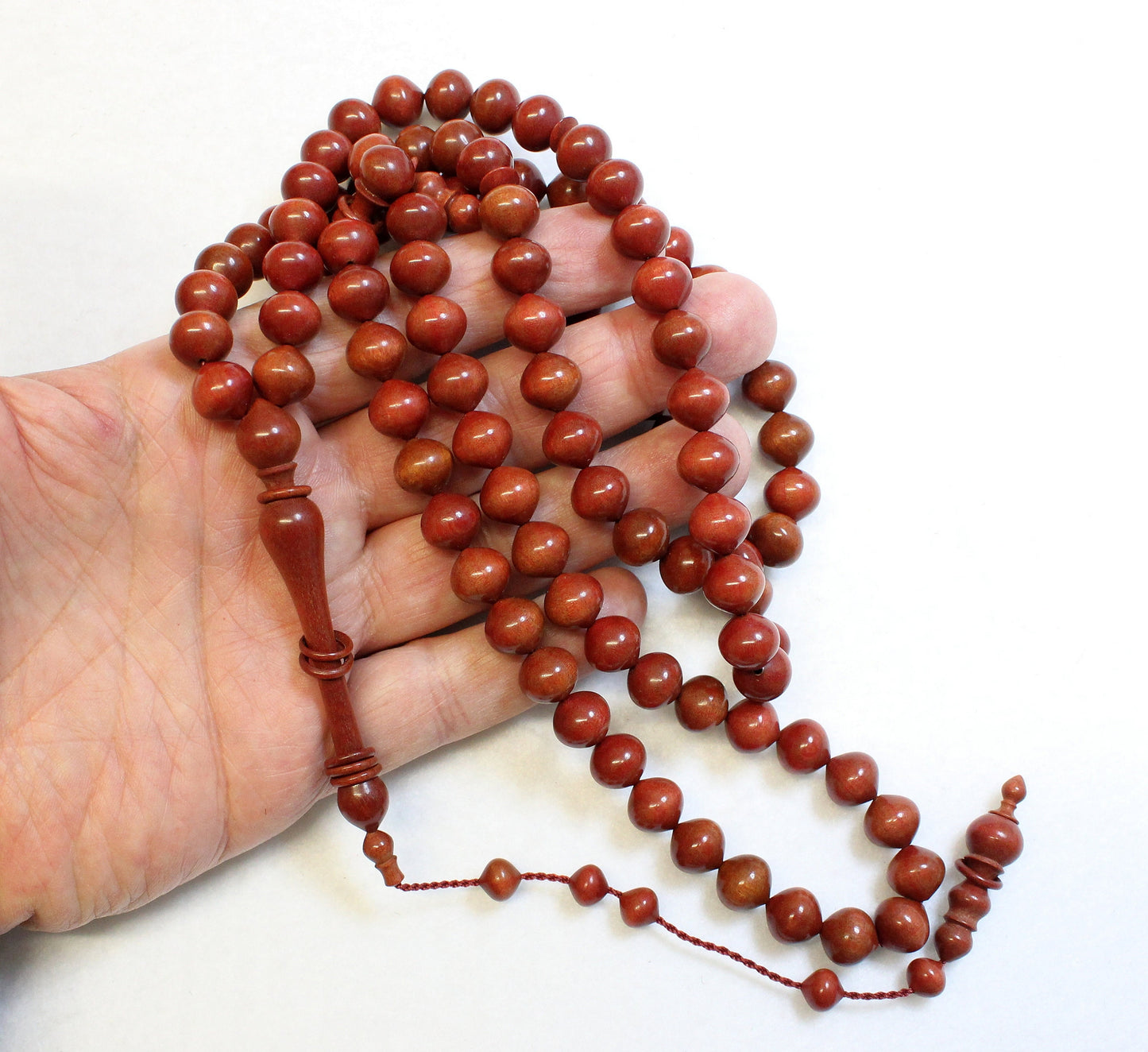 Islamic Prayer Beads Rosary 99 Beads Tesbih Pinkivory Wood - UNIQUE - Museum Quality