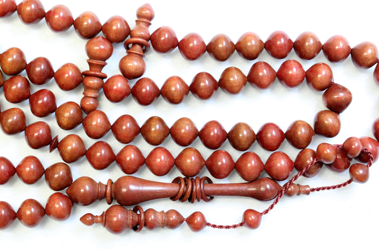Islamic Prayer Beads Rosary 99 Beads Tesbih Pinkivory Wood - UNIQUE - Museum Quality