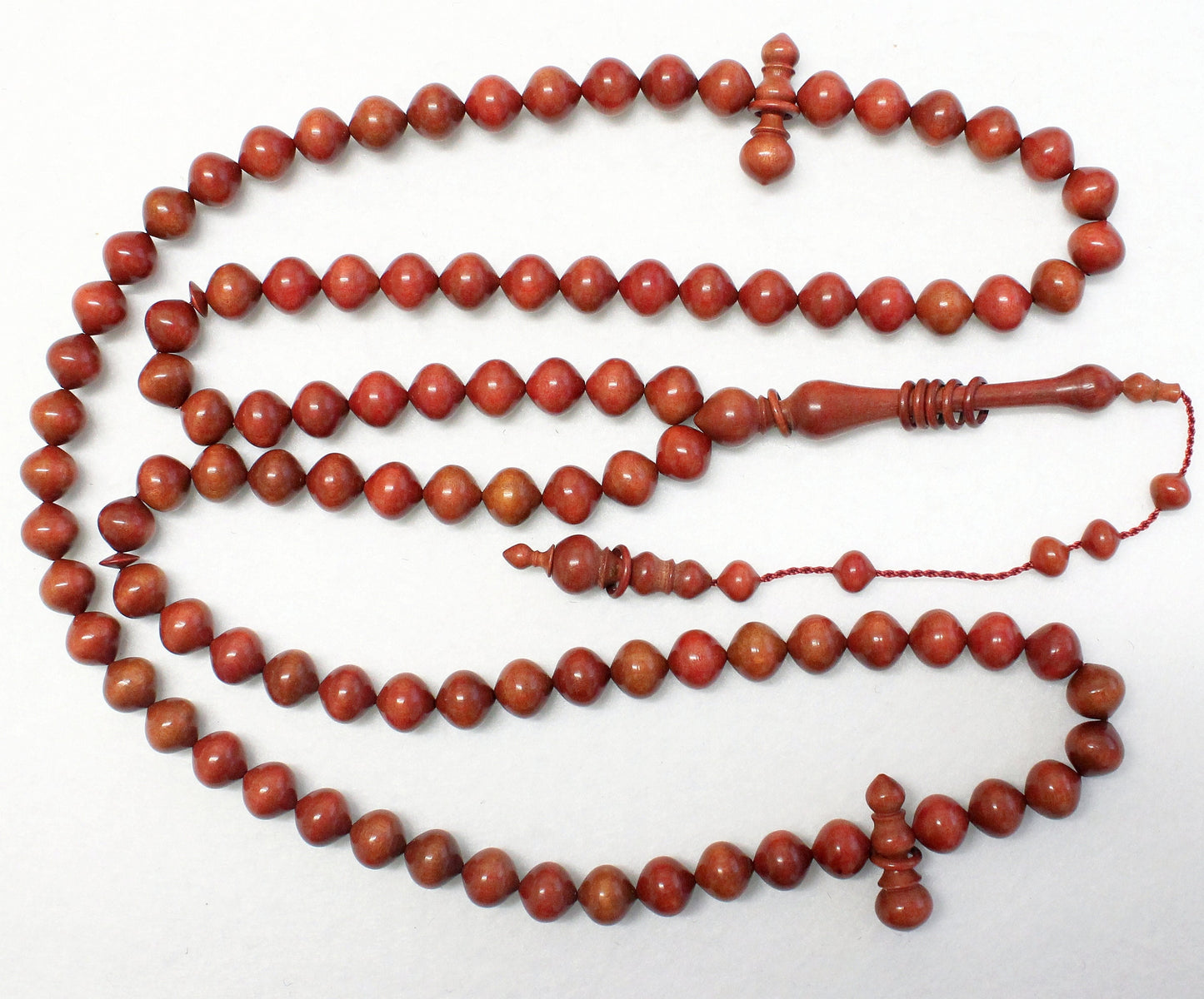 Islamic Prayer Beads Rosary 99 Beads Tesbih Pinkivory Wood - UNIQUE - Museum Quality