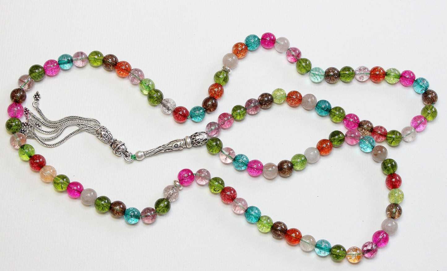 Islamic Prayer Beads Gebteskette 99 Tourmaline & Sterling Silver