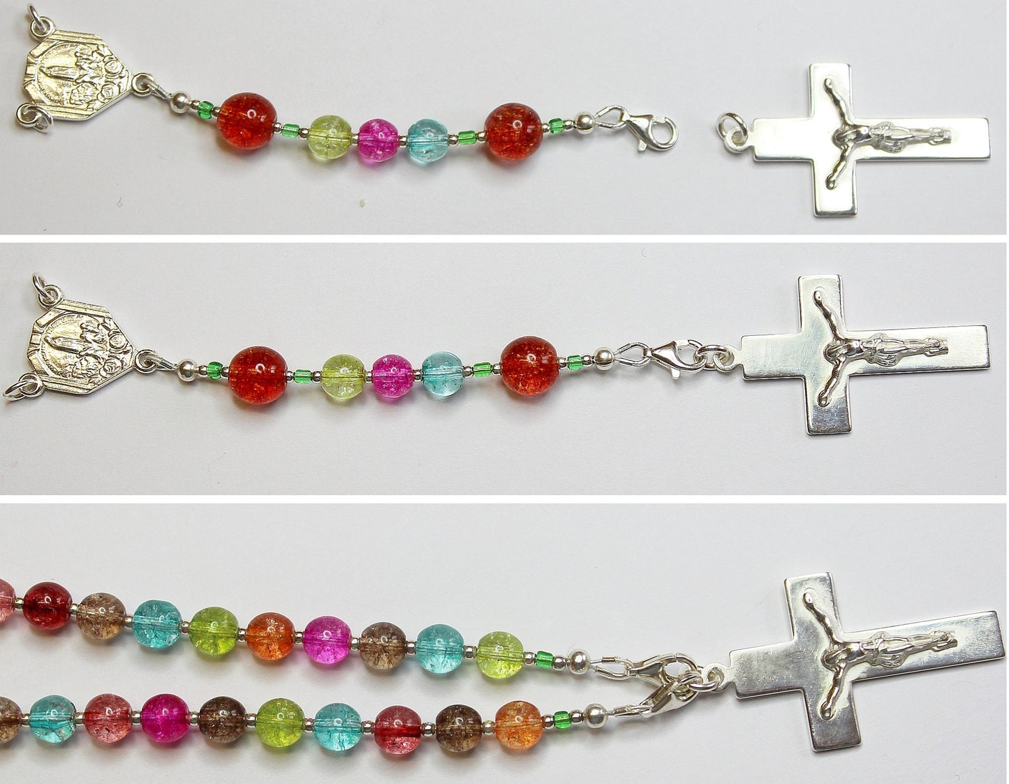 Wearable Catholic Rosary Tourmaline & Sterling Silver - 4 different uses - SPECIAL
