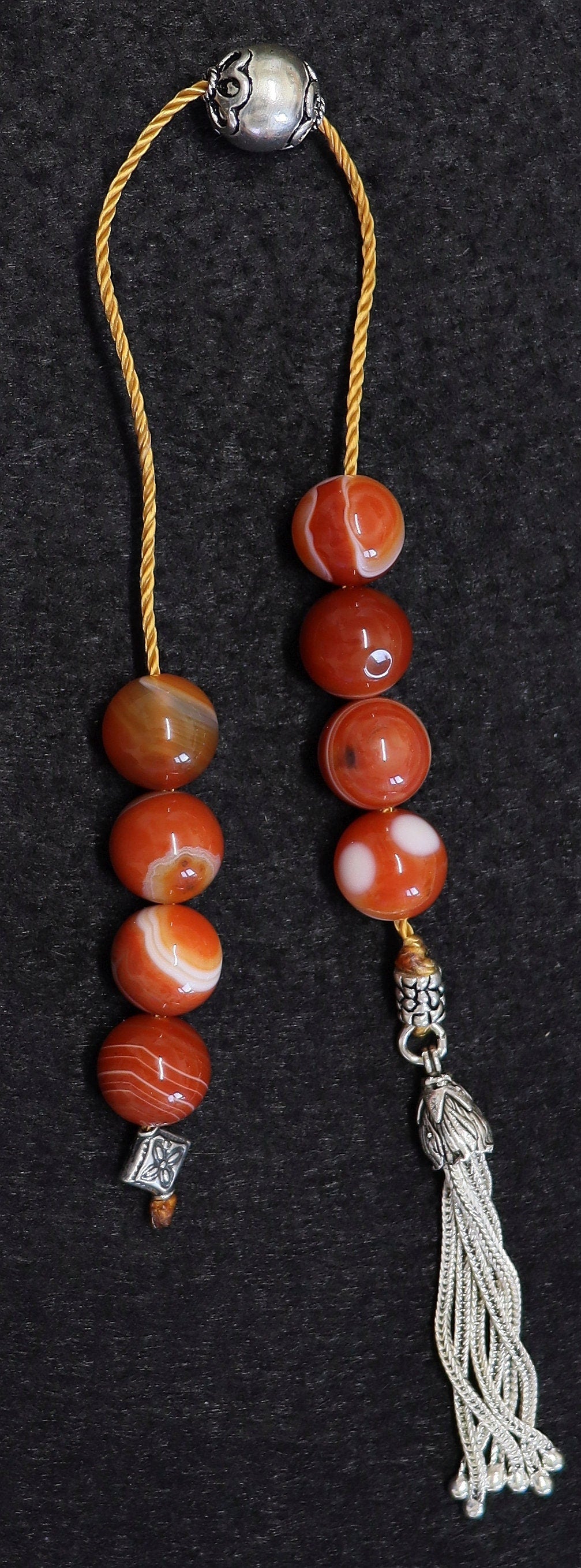 Begleri Mini Komboloi Banded Agate and Sterling Silver