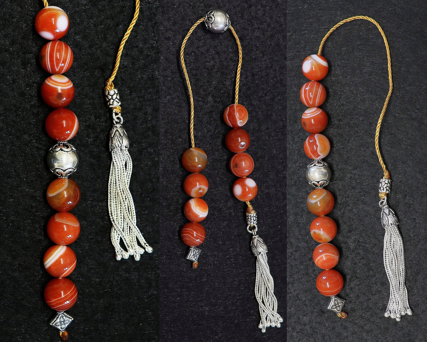 Begleri Mini Komboloi Banded Agate and Sterling Silver