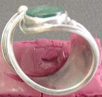 Chrysoprase Intaglio Mounted In Very Special Hand Designed Sterling Ring