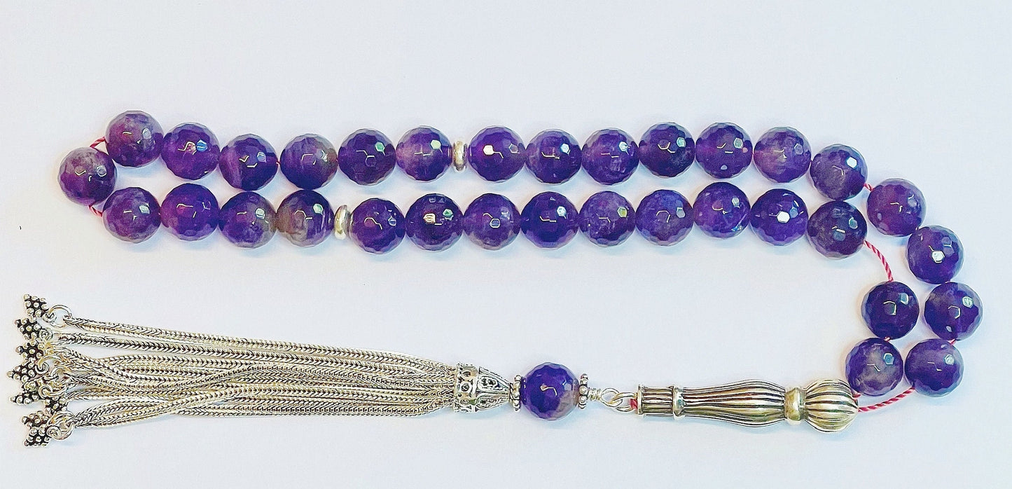 Top-Grade Amethyst Rosary Tesbih, Islamic Prayer Beads, Luxury Collector's Item, Amethyst Gemstone Tasbih, Elegant Prayer Beads, Misbaha