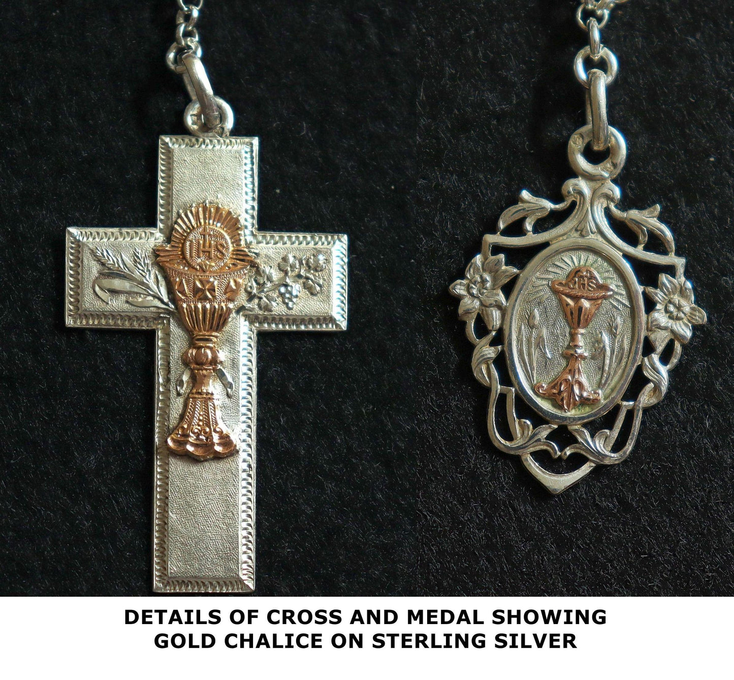 Exceptional Antique Genuine SAPHIRET w Sterling & Gold Unique Catholic Rosary - Top Rarity Museum quality- Heirloom