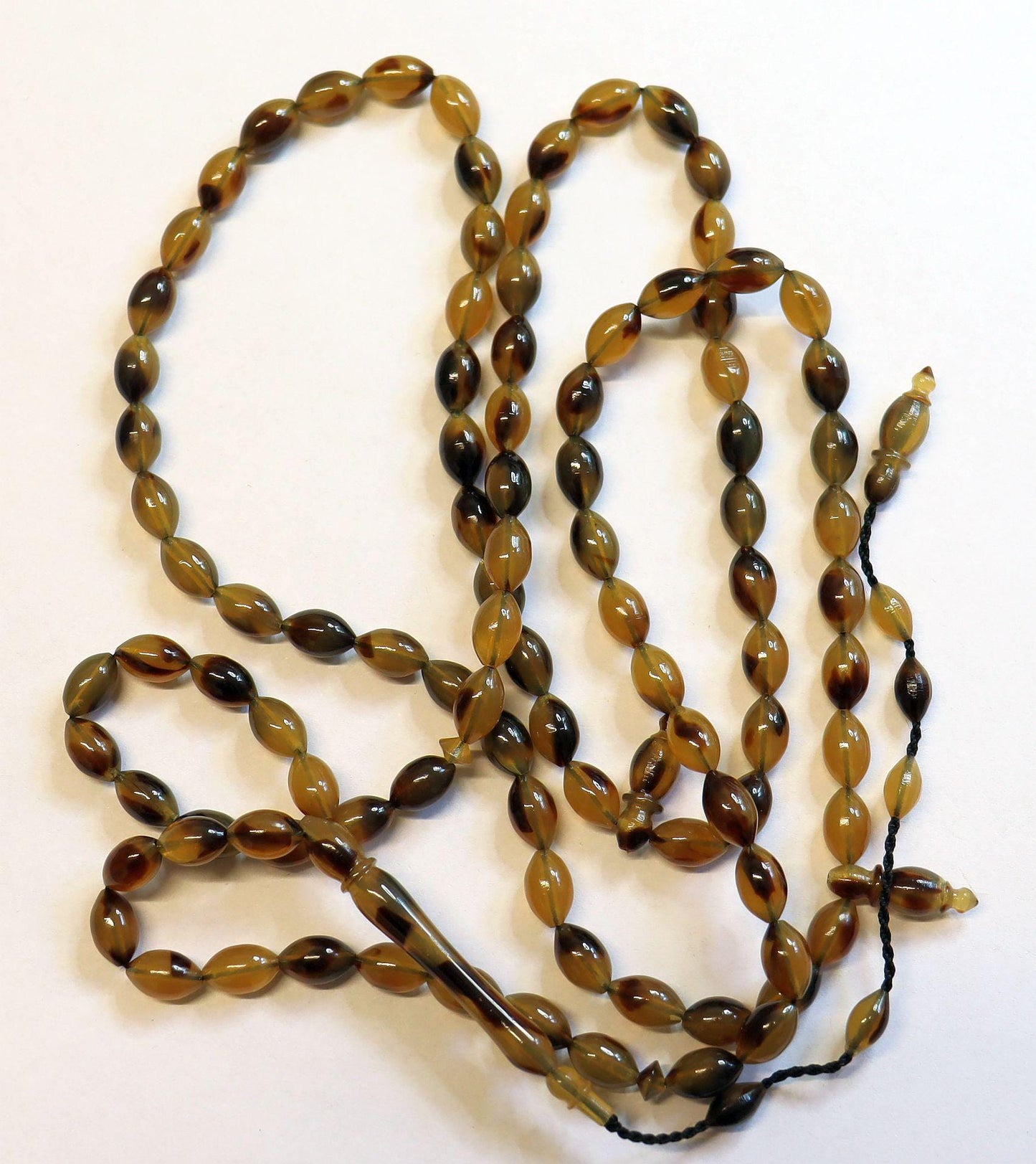 Islamic Prayer Beads Tesbih Faux Tortoise Vintage Galalith 99 Beads -Rare Collector's - Promotional offer