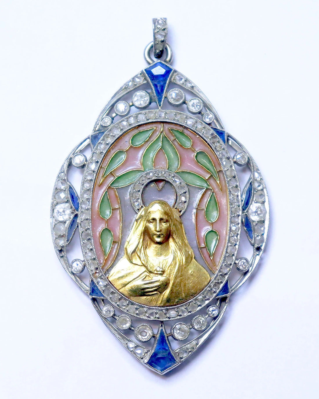SPECIAL for J.C. Gold, Platinum, Diamonds and Sapphire Plique-à-Jour Medal – Rare Art Nouveau Treasure