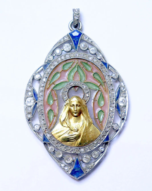 SPECIAL for J.C. Gold, Platinum, Diamonds and Sapphire Plique-à-Jour Medal – Rare Art Nouveau Treasure