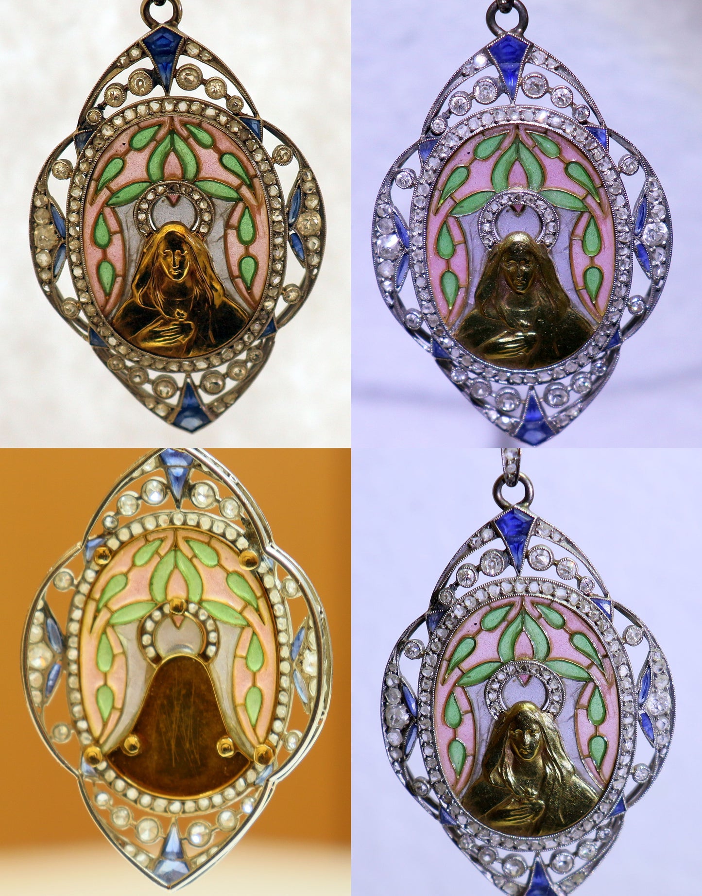 SPECIAL for J.C. Gold, Platinum, Diamonds and Sapphire Plique à jour Medal