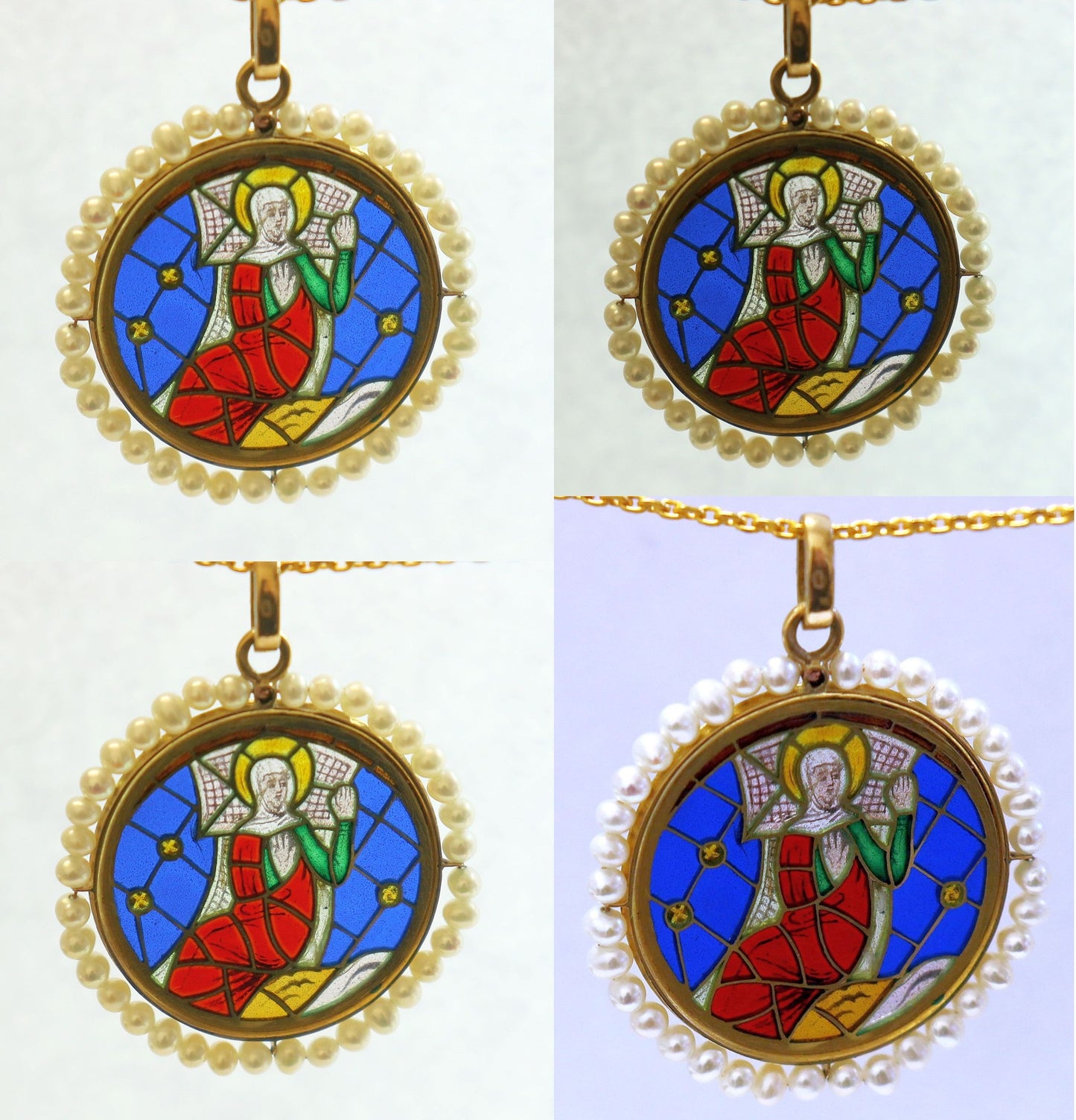 SPECIAL for J.C: Plique à Jour Vitrail medal Reims Cathedral