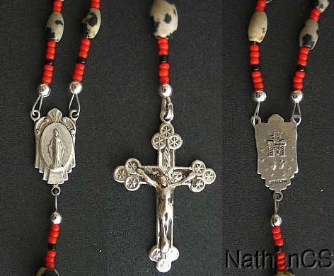 Catholic Rosary Gebetskette Dalmatian Jasper & Sterling Silver