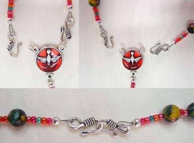 Wearable Catholic Rosary Necklace Rainbow Calcilica & Sterling Silver - New Concept