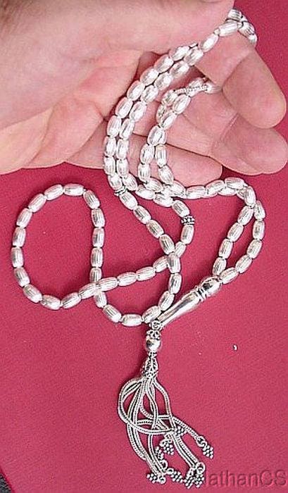 Islamic Prayer Beads ALL sterling Silver -Impressive 99 Beads