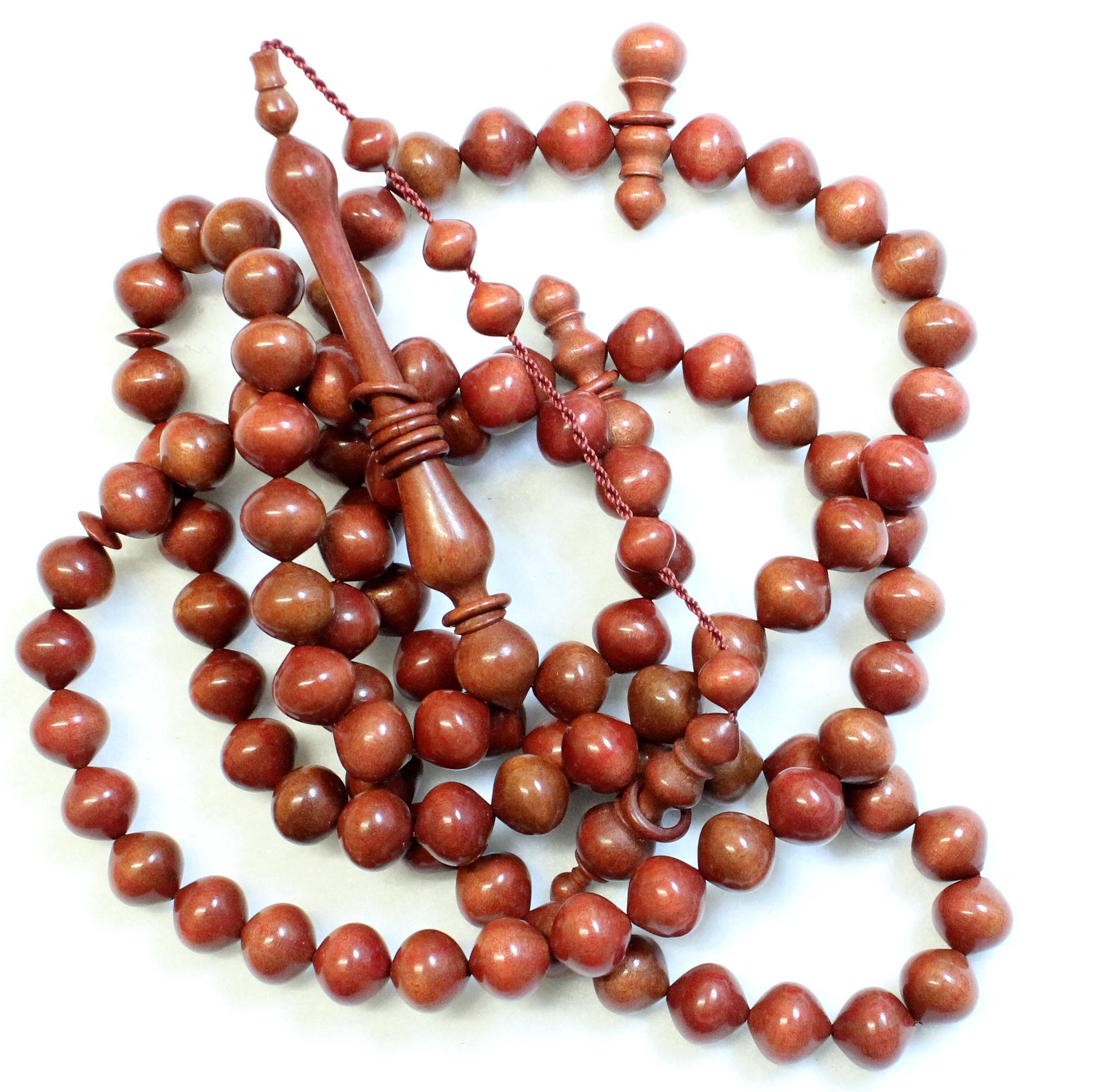 Islamic Prayer Beads Rosary 99 Beads Tesbih Pinkivory Wood - UNIQUE - Museum Quality