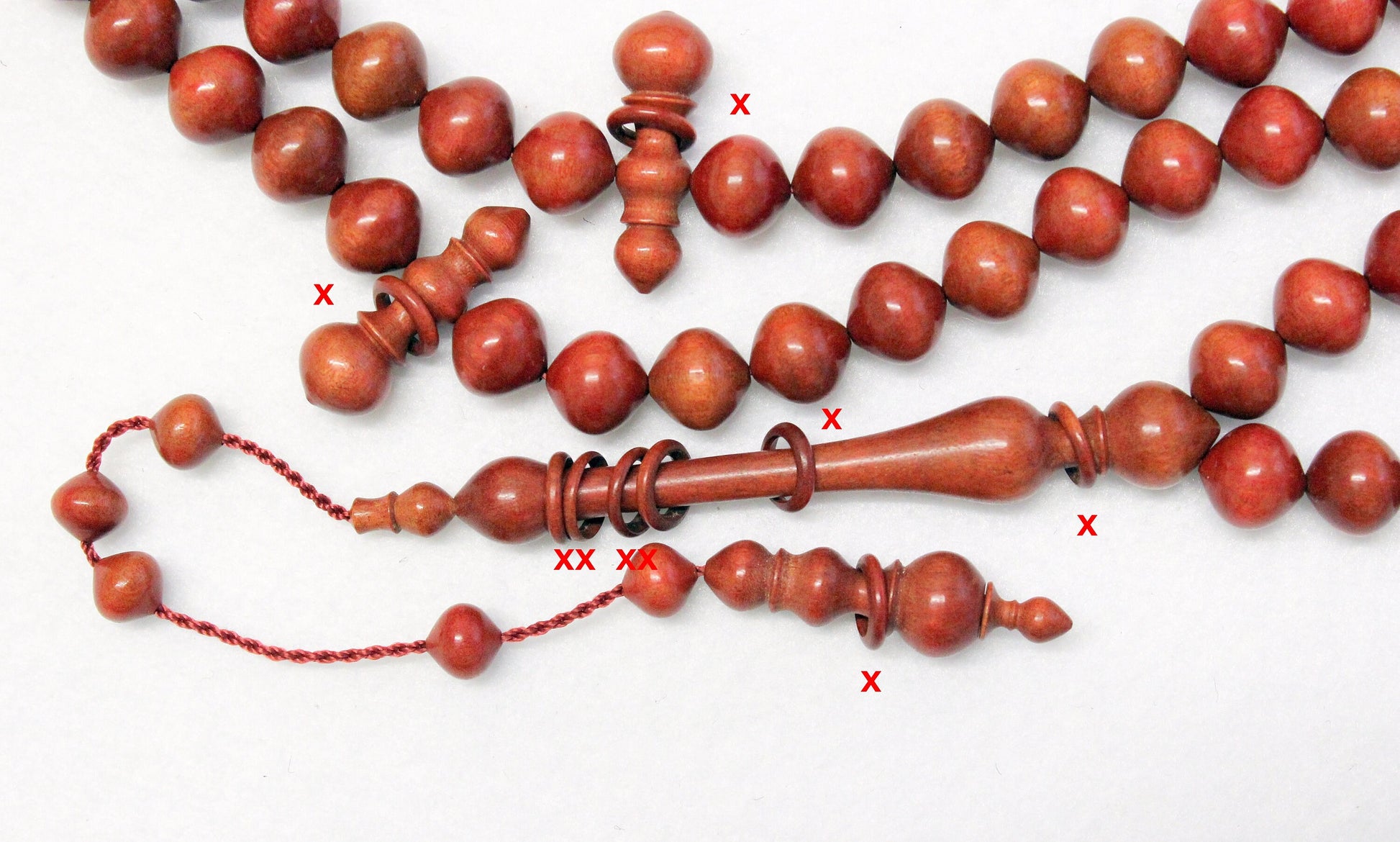 Islamic Prayer Beads Rosary 99 Beads Tesbih Pinkivory Wood - UNIQUE - Museum Quality