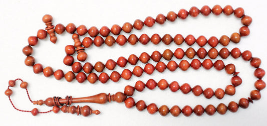 Islamic Prayer Beads Rosary 99 Beads Tesbih Pinkivory Wood - UNIQUE - Museum Quality