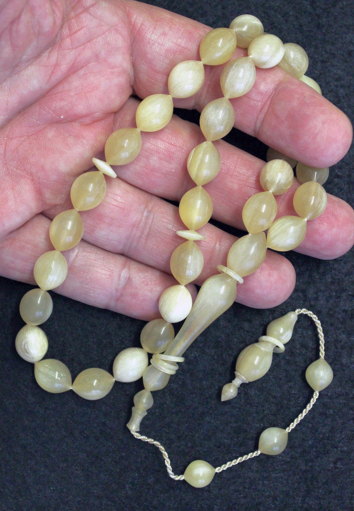 Tesbih Prayer Beads Gebetskette Wild Mountain Goat Horn - Rare Size - Collector's