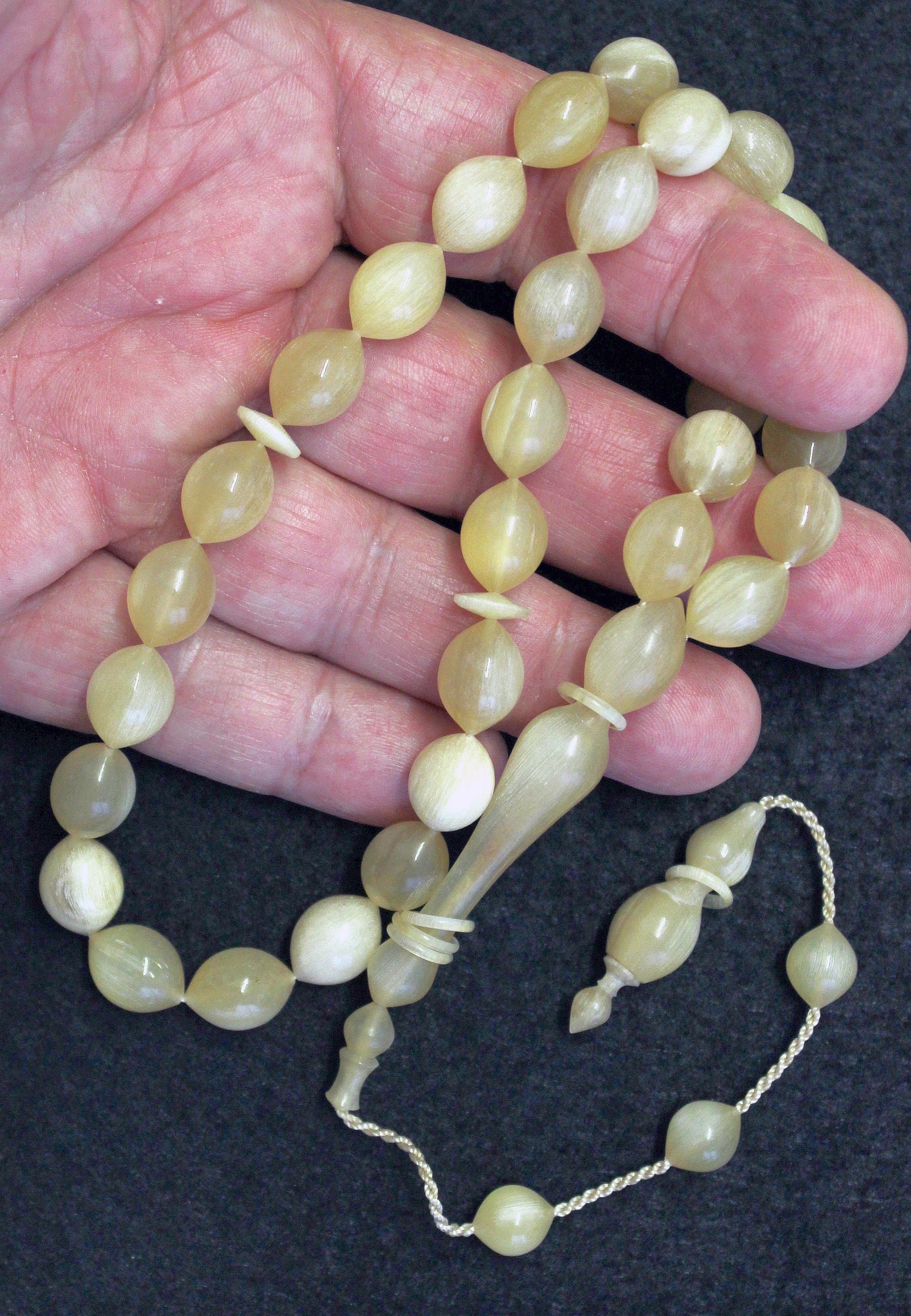 Tesbih Prayer Beads Gebetskette Wild Mountain Goat Horn - Rare Size - Collector's