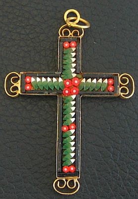 Vintage micro mosaic Cross - 1960'S - no 5 - New Old stock - rare and pristine