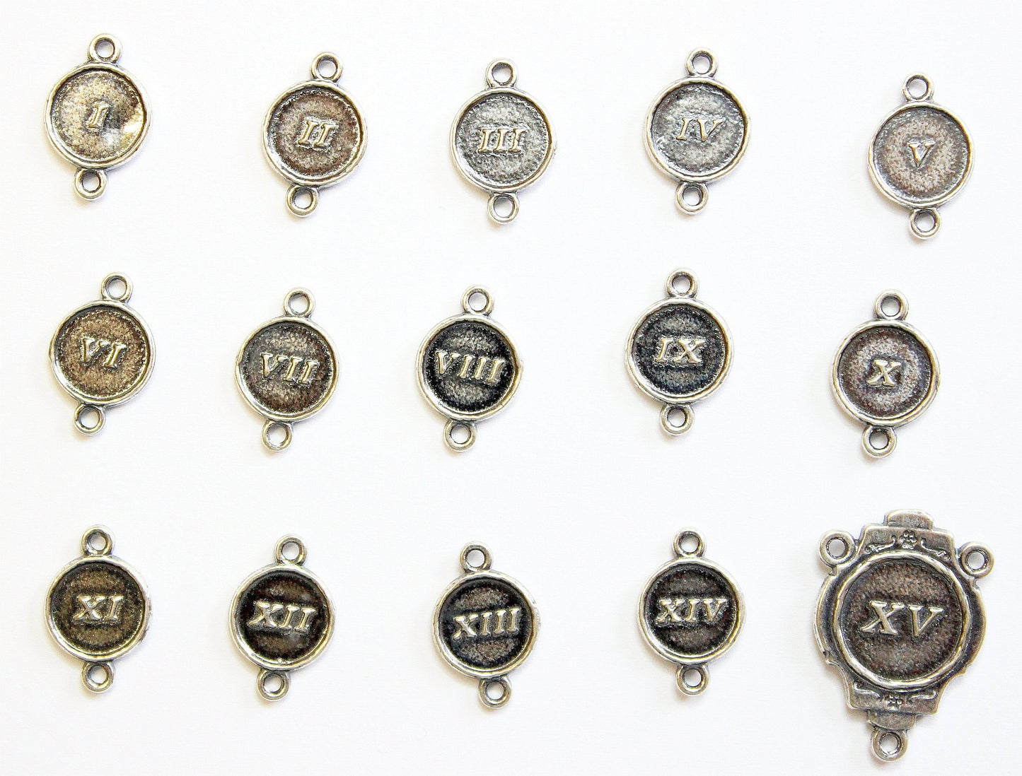 Faceted Jade & Sterling Silver Stations Of The Cross Rosary All Vintage - Unique Rare