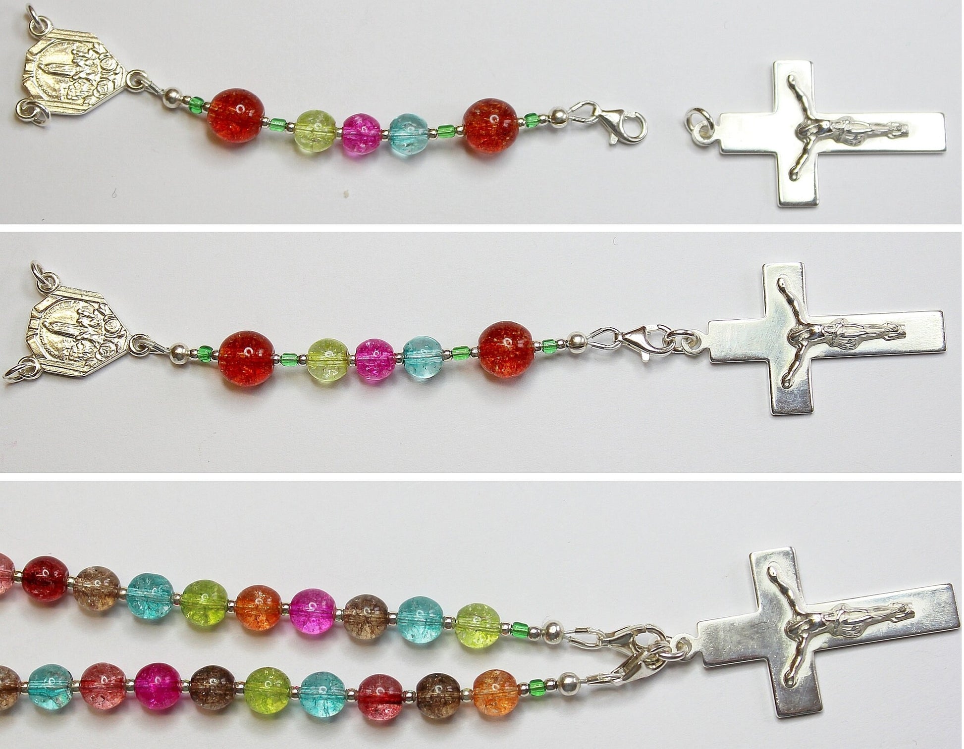 Wearable Catholic Rosary Tourmaline & Sterling Silver - 4 different uses - SPECIAL