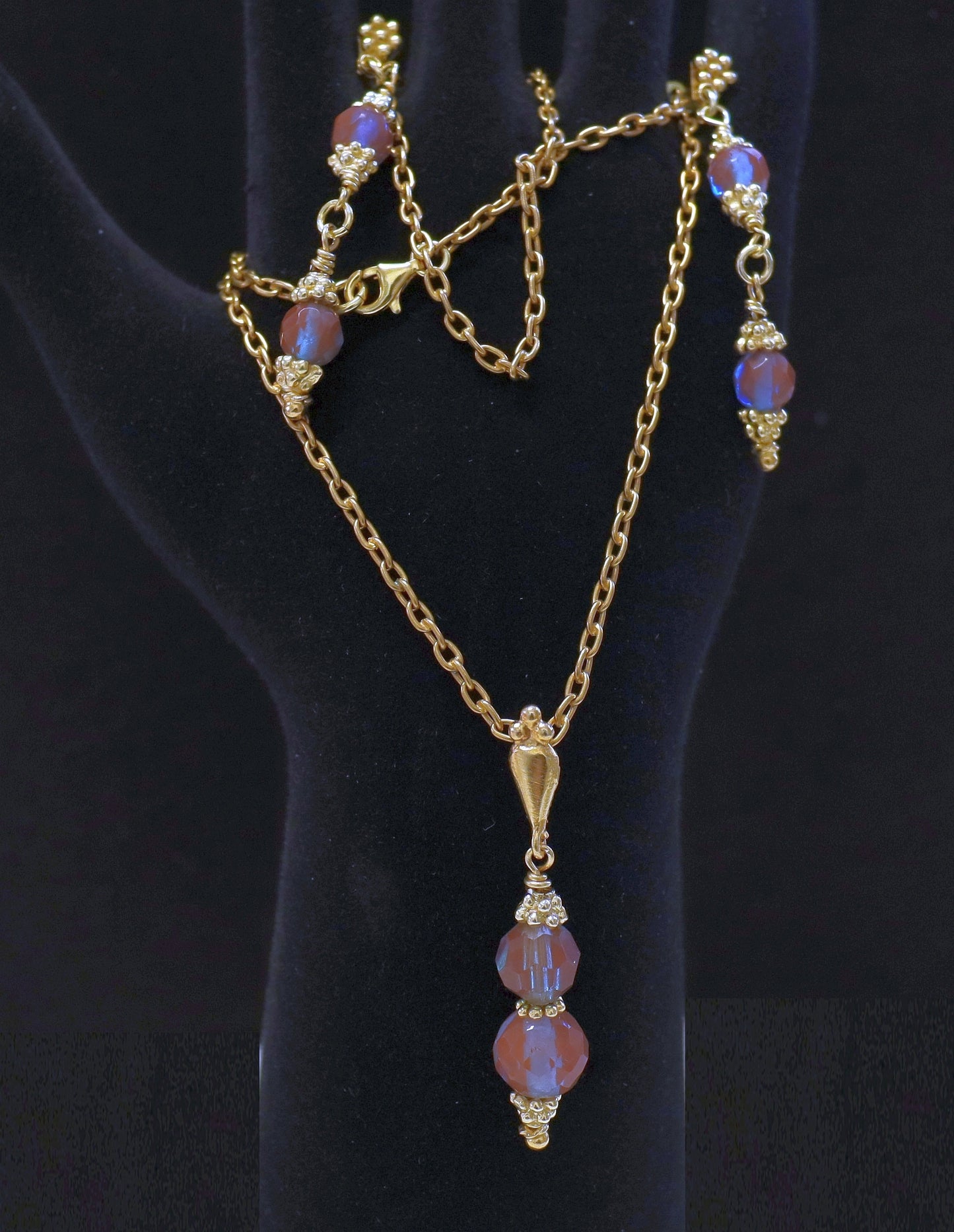 Antique Genuine SAPHIRET Vermeil Earrings, Chain & Pendant Set Top Rarity Unique