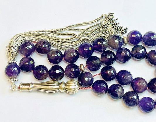 Top-Grade Amethyst Rosary Tesbih, Islamic Prayer Beads, Luxury Collector's Item, Amethyst Gemstone Tasbih, Elegant Prayer Beads, Misbaha