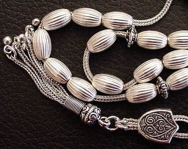 Worry Beads Greek Komboloi Entirely in Heavy Sterling Silver