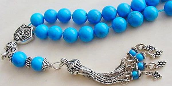 Worry Beads Greek Komboloi Turquoise and Sterling Silver