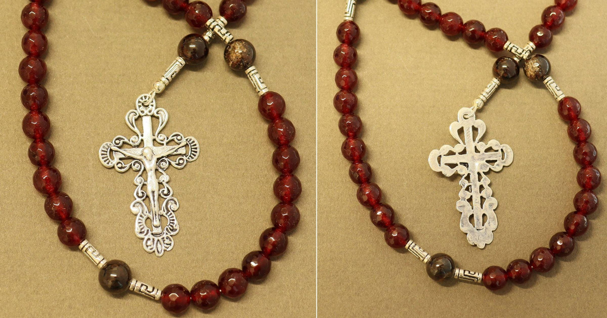 Catholic Rosary Prayer Beads Faceted Amethyst & Sterling Silver