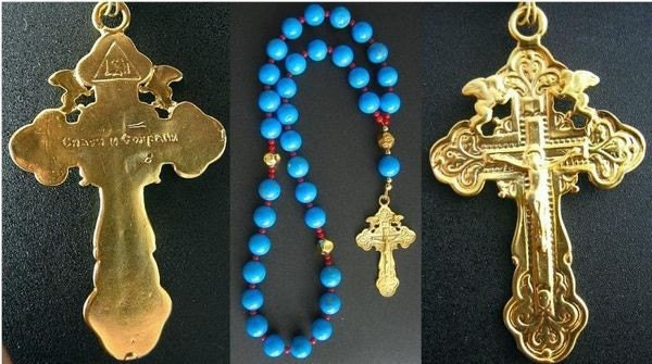 Beaded CHOTKI KOMBOSKINI Turquoise Coral Vermeil - ORTHODOX Rosary