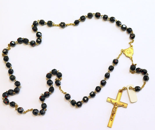 Catholic Vintage Rosary New Old Stock Goldstone & Gold Plated Exquisite Series N0.2