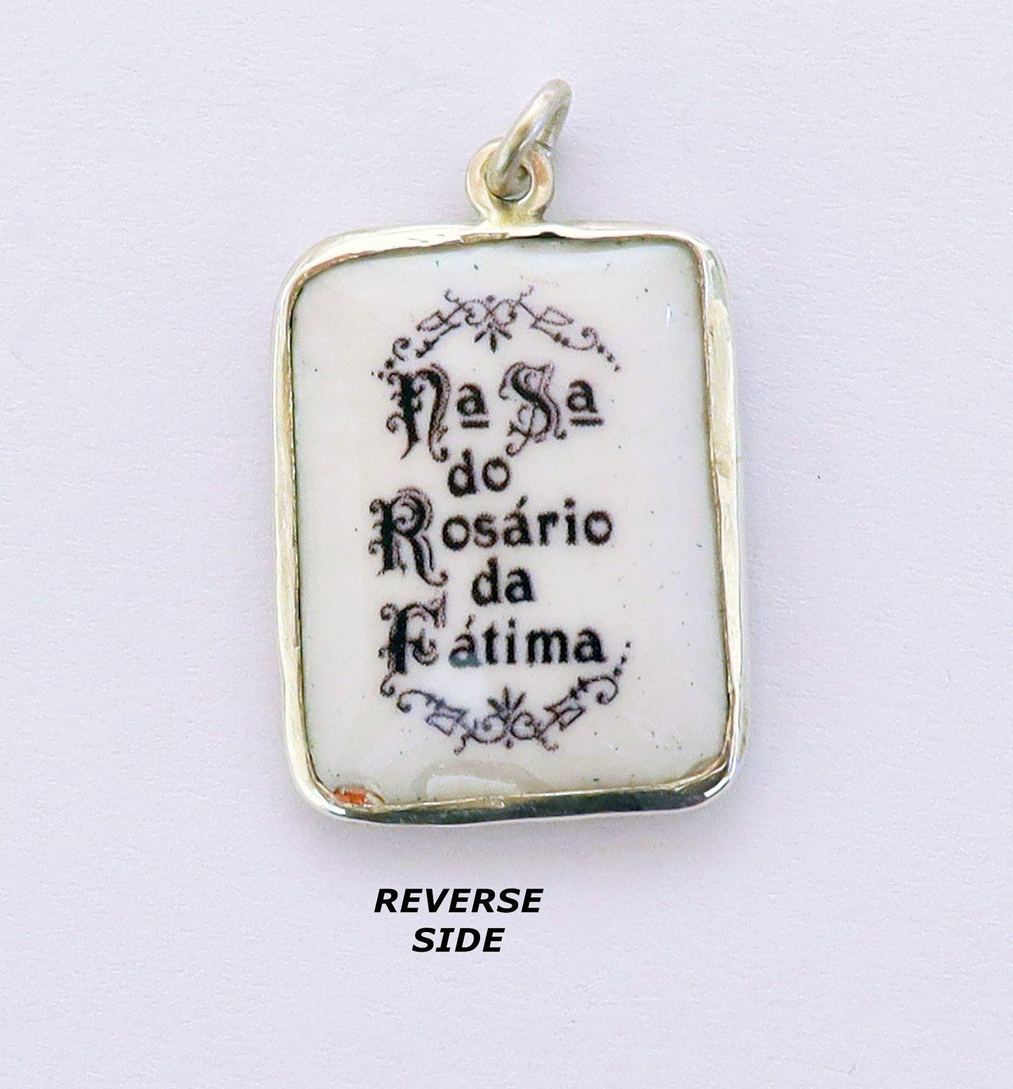 Fatima Apparition Medal Fine Enameled Serigraphy w Sterling Frame - 1930's