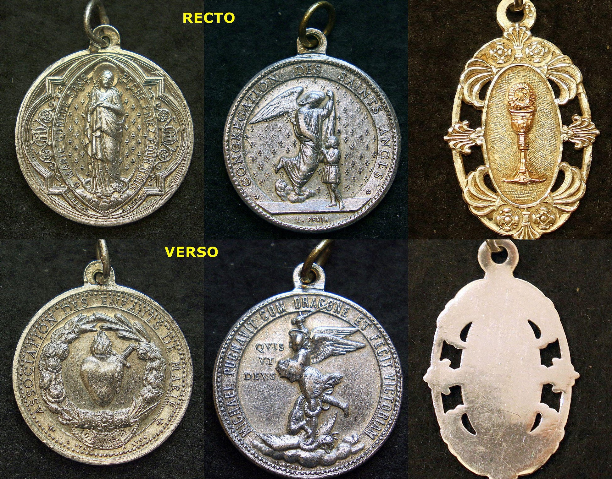 1878 Catholic, Large, Uranium Glass & Sterling Silver , Rare Collectible, Unique and Antique