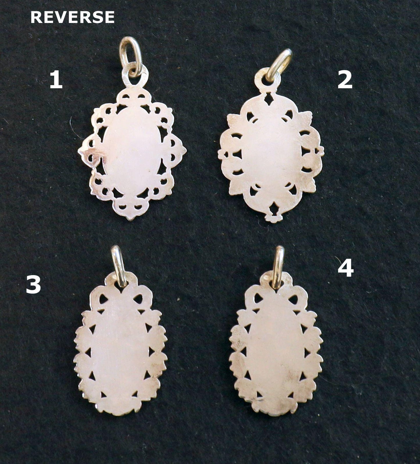 Gold and Silver Virgin Mary Antique NEVER USED Medals Art Nouveau, Fleur de Coin, Xtreme Rarity