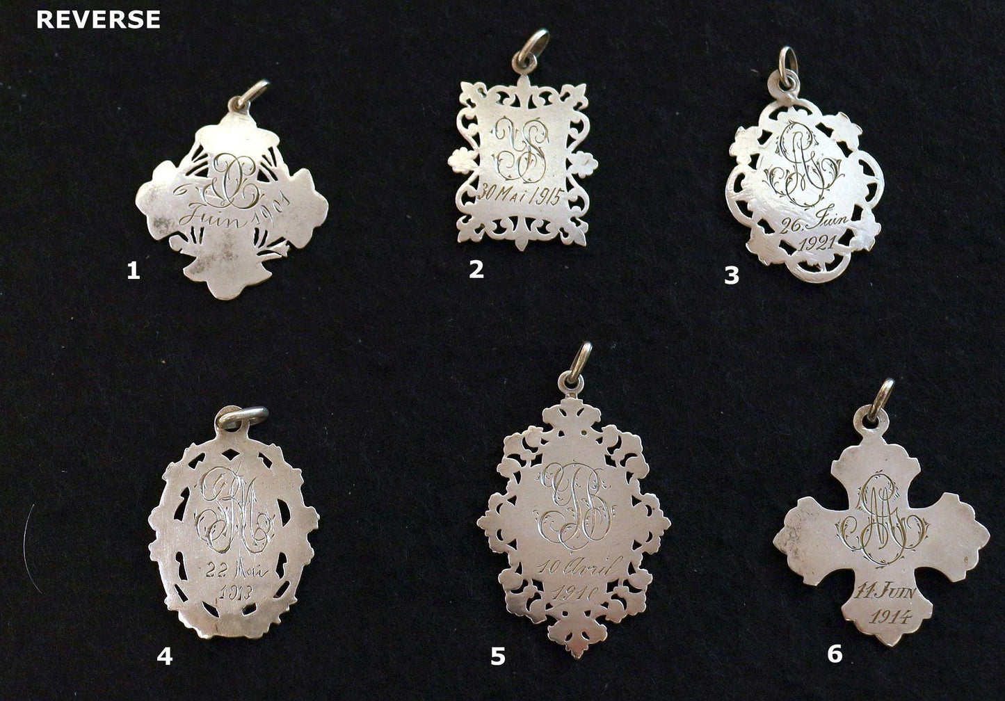 Gold and Silver Antique First Communion Medals Art Nouveau, Pristine, All 100+ years old, Very Rare