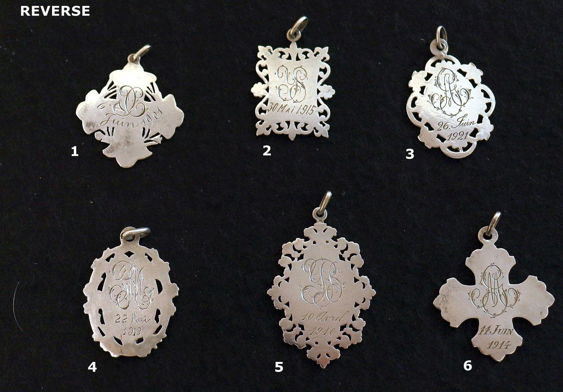 Gold and Silver Antique First Communion Medals Art Nouveau, Pristine, All 100+ years old, Very Rare