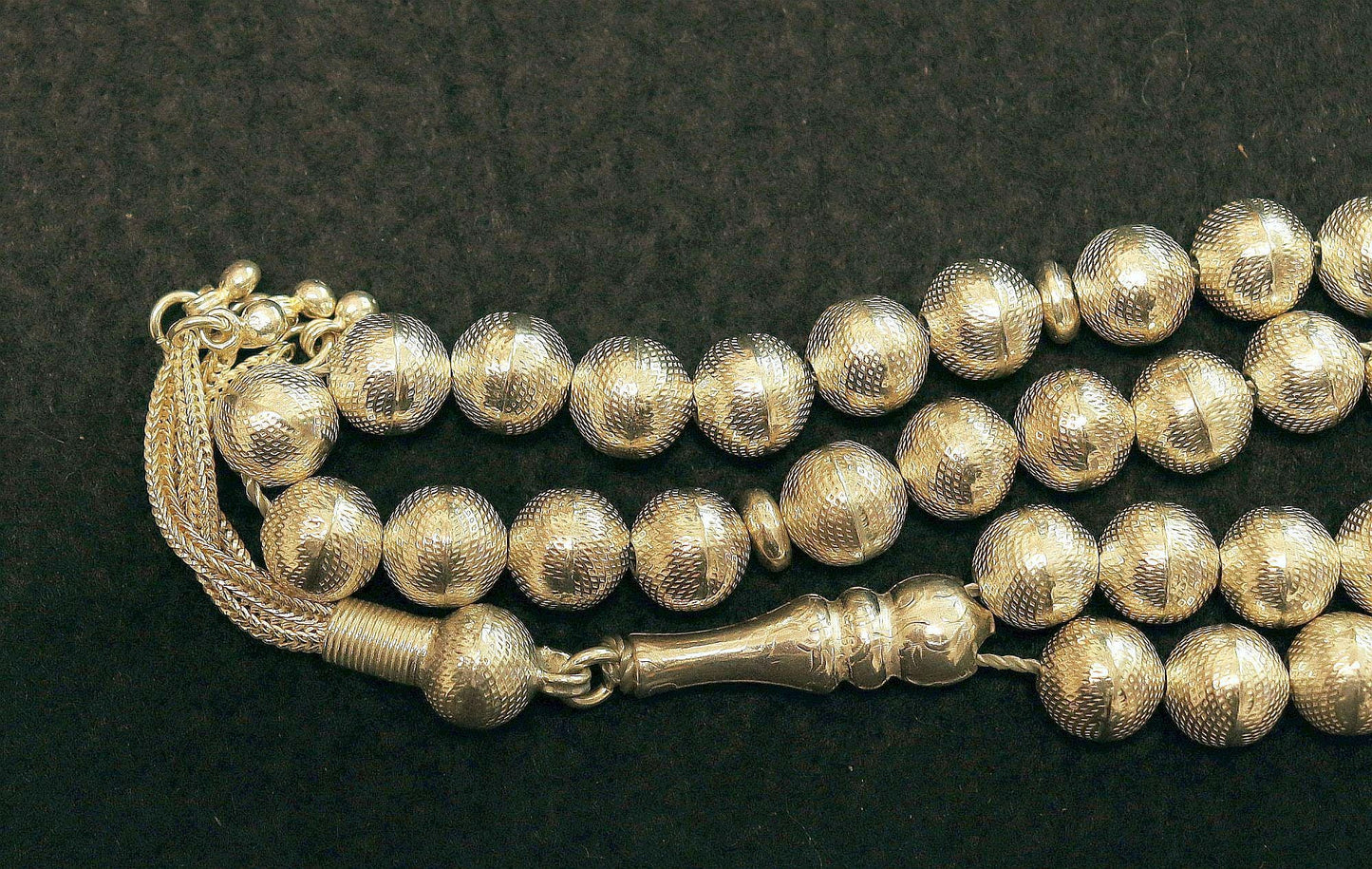 Prayer Beads Rosary ALL Sterling Silver Tesbih -33 beads