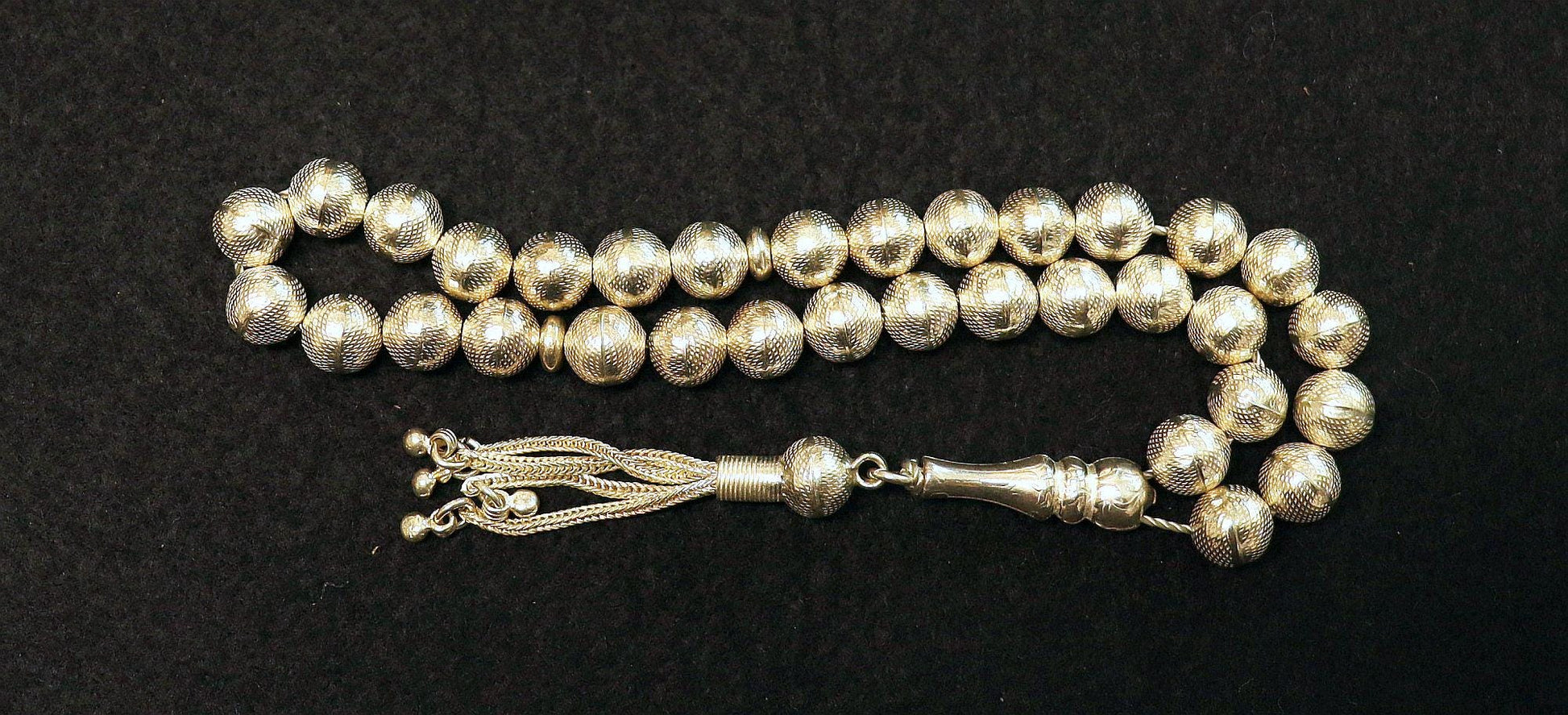 Prayer Beads Rosary ALL Sterling Silver Tesbih -33 beads