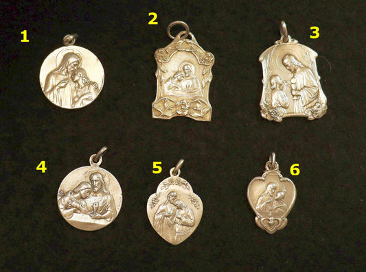 Sterling Silver First Communion Medals Art Nouveau, Pristine, Antiques : Christ with First Communicant model, Rare