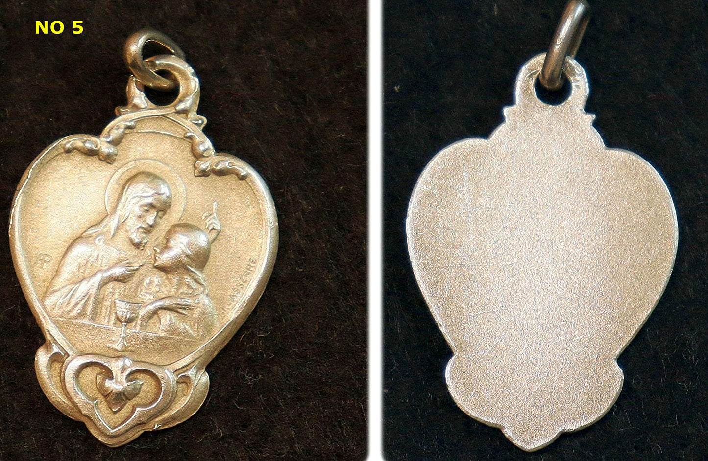 Sterling Silver First Communion Medals Art Nouveau, Pristine, Antiques : Christ with First Communicant model, Rare