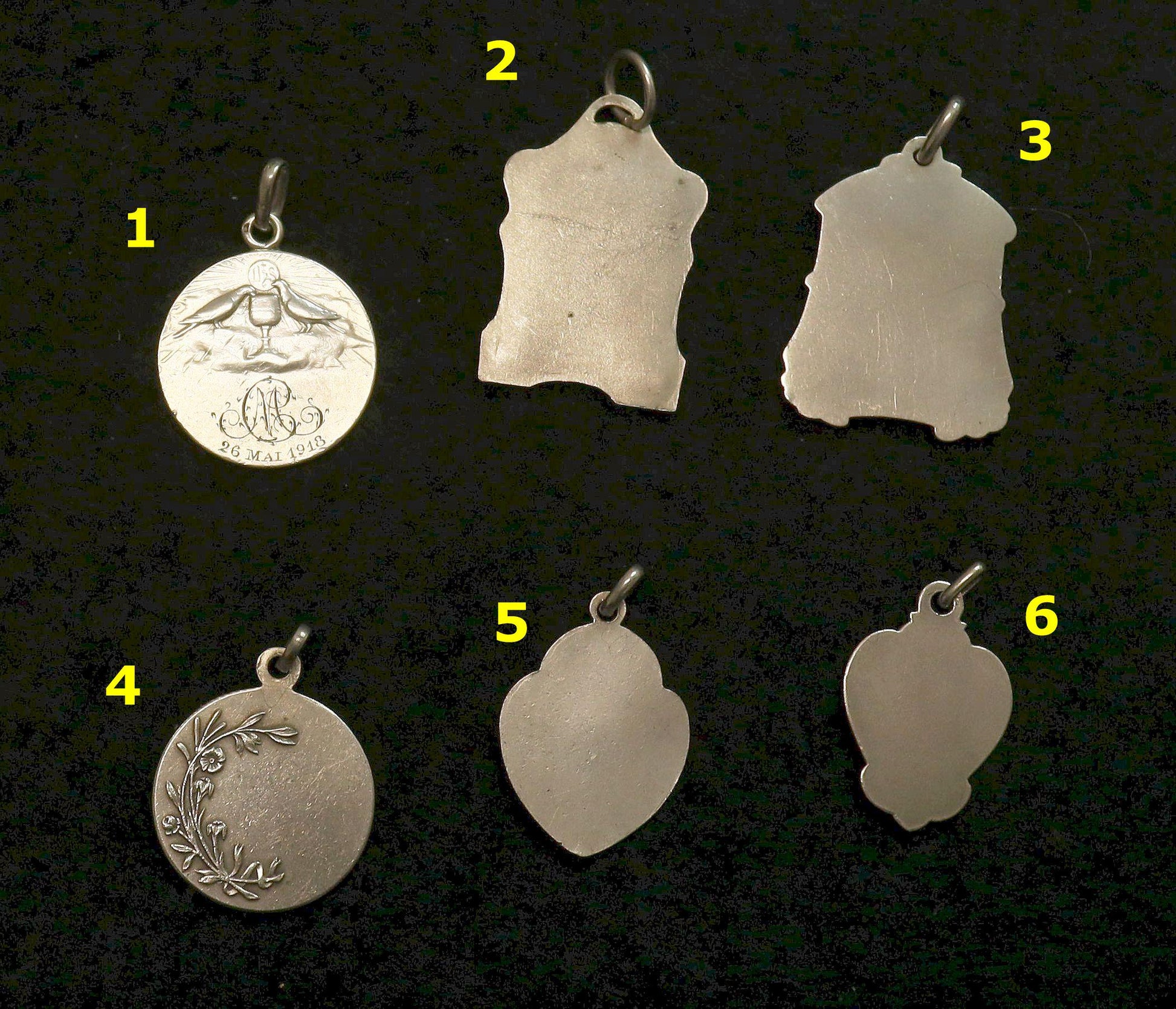 Sterling Silver First Communion Medals Art Nouveau, Pristine, Antiques : Christ with First Communicant model, Rare