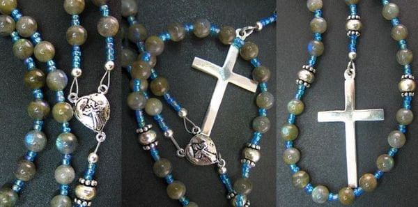 Catholic Rosary Labradorite and Sterling Silver