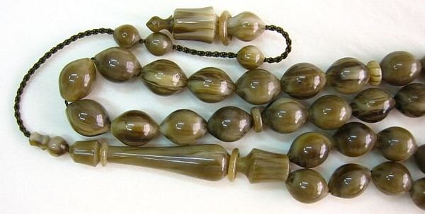 Prayer Beads Sandalous Tesbih Turkish Amber Catalin - SUFI CARVING - COLLECTOR'S