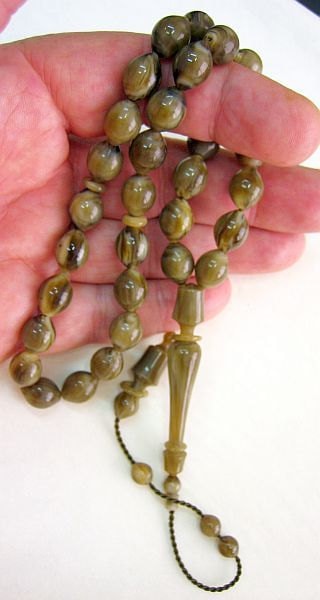 Prayer Beads Sandalous Tesbih Turkish Amber Catalin - SUFI CARVING - COLLECTOR'S