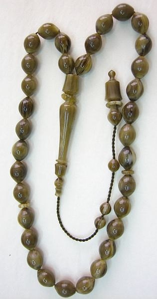 Prayer Beads Sandalous Tesbih Turkish Amber Catalin - SUFI CARVING - COLLECTOR'S