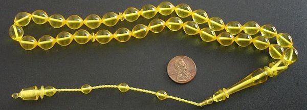 Prayer Beads Tesbih Golden Turkish Amber Catalin - SUFI CARVING - COLLECTOR'S